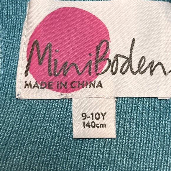 Mini Boden Blue Metallic Holiday Sweater Dress Girls 9-10Y Modest Family Photos - Picture 6 of 9